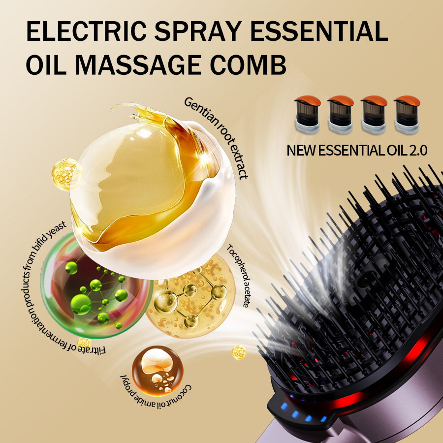 Peine de masaje 4 en 1, bomba  - Hair Care Oil reseña y precio